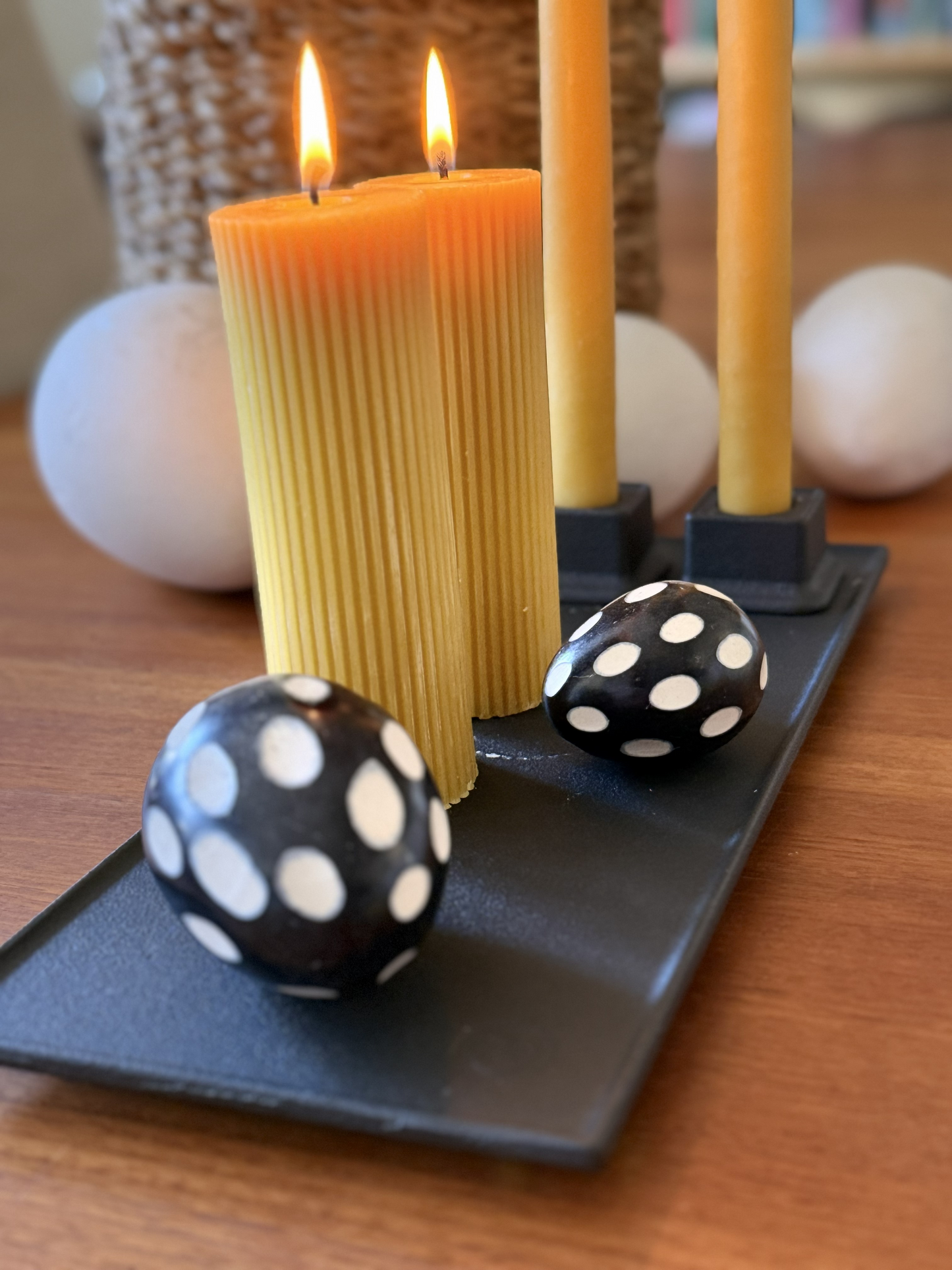 Bivaxljus - Blockljus Låga Gul