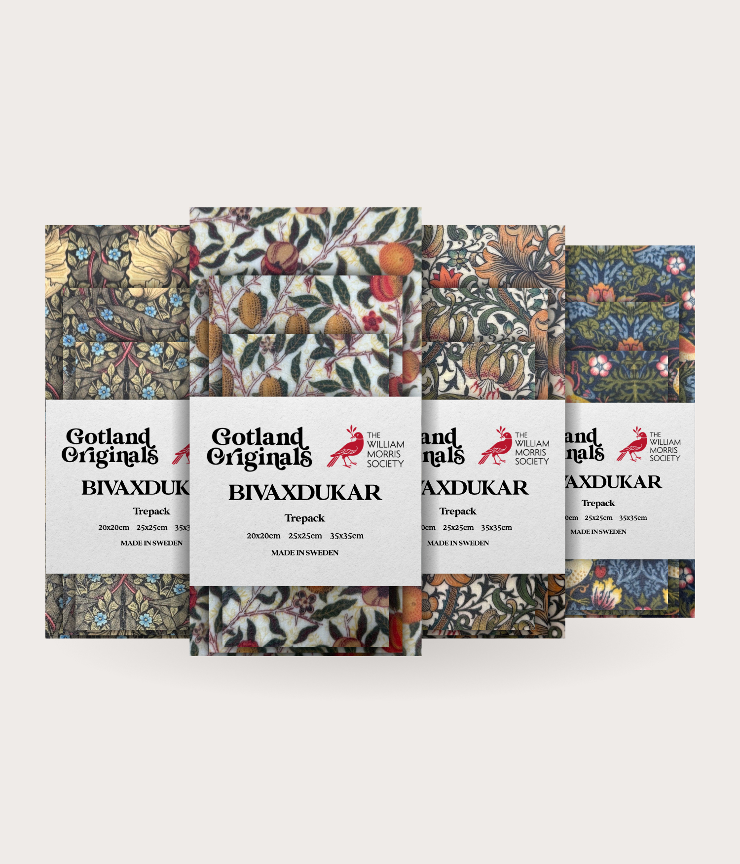 William Morris Beeswax Wrap Mega Mix 12-pack - Eco-friendly Food