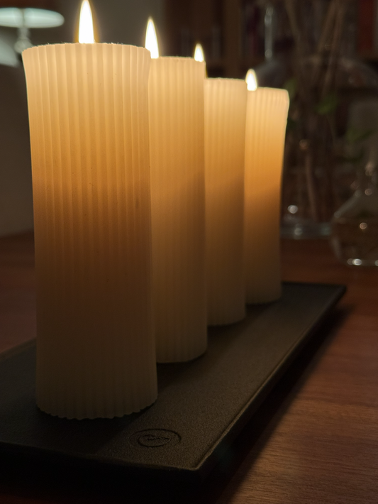 Bivaxljus - Blockljus Låga Vit