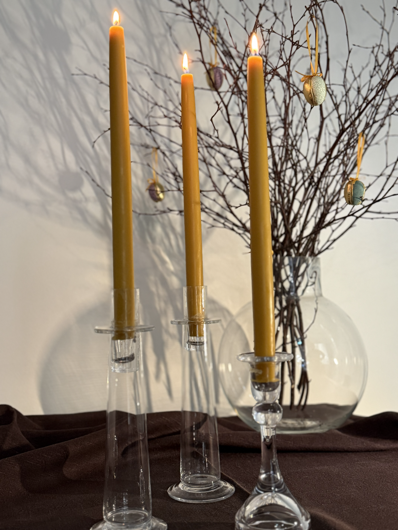 Taper candles beeswax - 32 cm