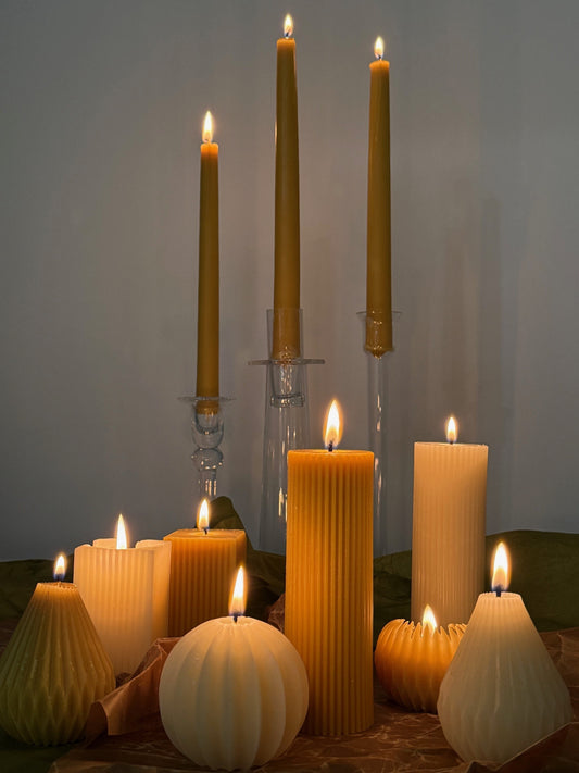 Taper candles beeswax - 32 cm