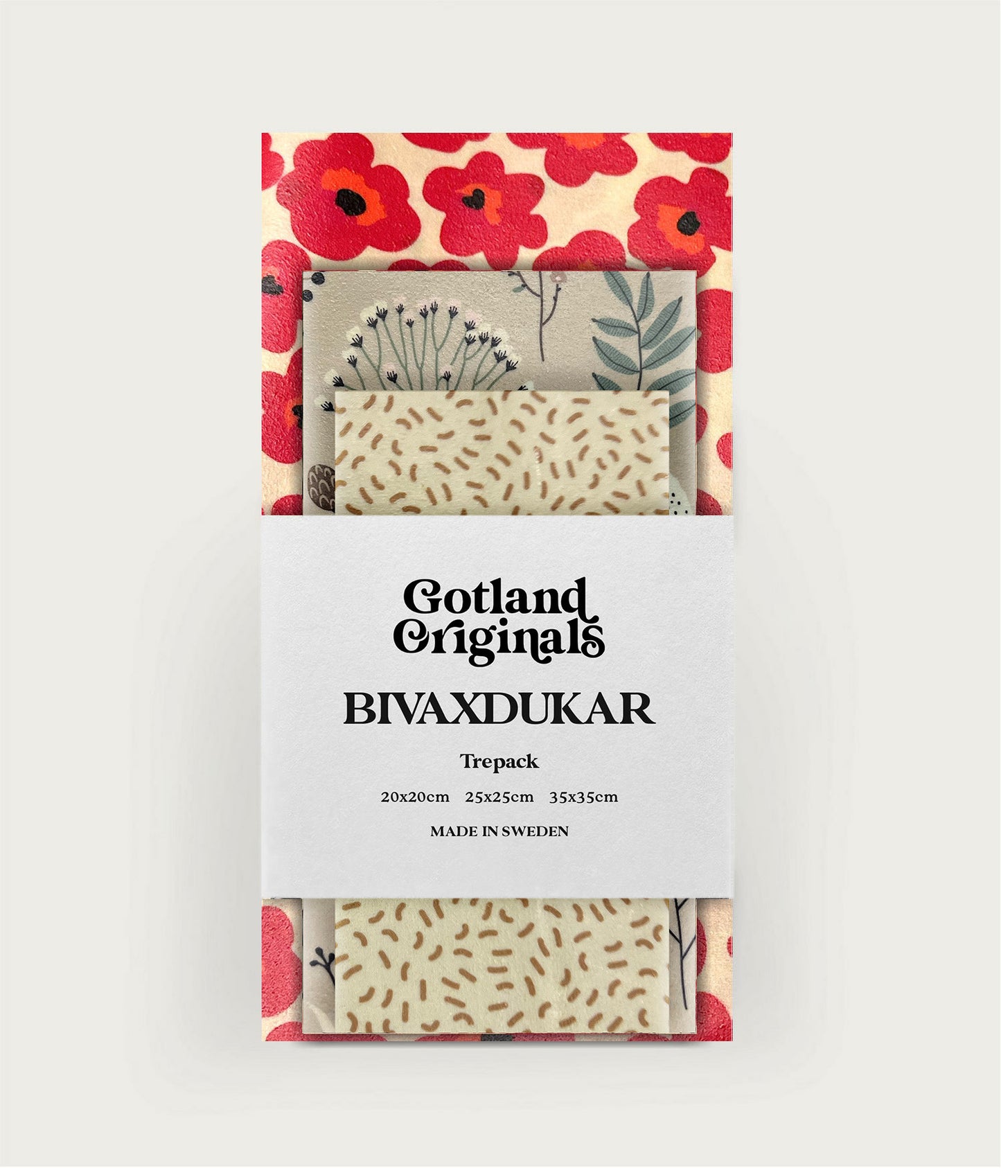 Bivaxduk 3-pack i slumpvisa färger